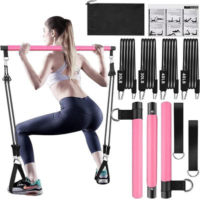 Pilatesstangsett med motstandsbånd - Fullkroppstrening hjemme