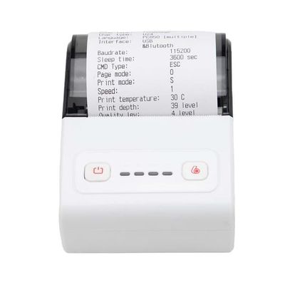 58mm USB + Bluetooth Termisk Kvittoskrivare för POS, Kök och Mobil Utskrift, Kompatibel med Android iOS Windows White+Grey
