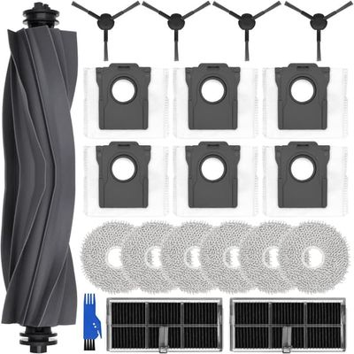 Utskiftingstilbehørsett for Dreame L10s Pro, 6 støvposer, 6 moppputer, 1 hovedbørste, 4 sidebørster, 2 filtre