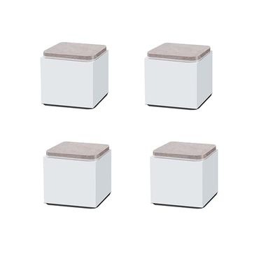 Møbelben forhøjere 4-pak, kulstofstål hvid – anti-skrid støtte til skabe, sofaer, borde og senge, størrelser S:40x52mm og M:60x32mm M