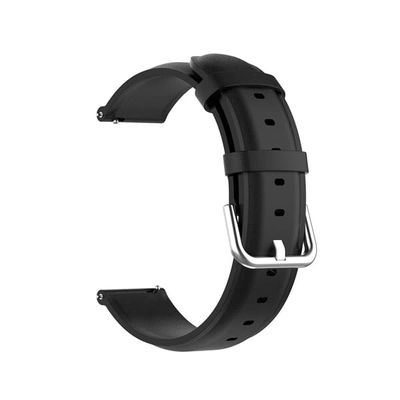 Klokkereim i ekte skinn Black Samsung Galaxy Watch 5/5 Pro/4/4 Classic/3 41 mm, Huawei Watch GT3 42 mm/GT2 42 mm, Huami Amazfit GTR 4 Mini/3/2 Mini, Garmin Forerunner 245/245 Music 20 mm