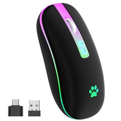 Stille Dual Mode-mus: Oppladbar trådløs Bluetooth 5.1 A