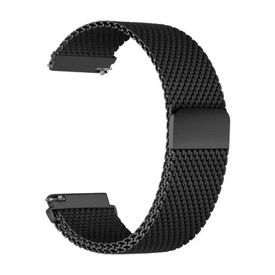 Milanese Loop-klokkereim for smartklokker Black 20 mm