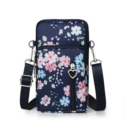 Kompakt Multi-Wear Mini telefontaske Multifunktionelt telefoncover Colorful flowers pattern
