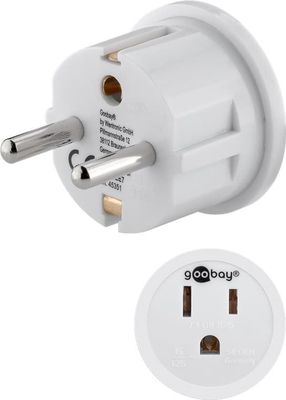 Reseadapter USA/Japan till Europa, vit