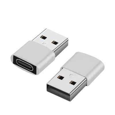 2 kpl USB-C–USB-sovittimia tiedonsiirtoon ja lataamiseen Silver