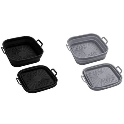 Sammenleggbar Air Fryer Silikonform 17,5 cm 2-pak MultiColor