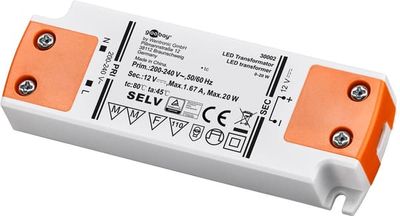 LED-transformator 12 V (DC) (DC), 20 W