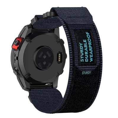 Garmin 26 mm nylonarmbånd med borrelås Blue