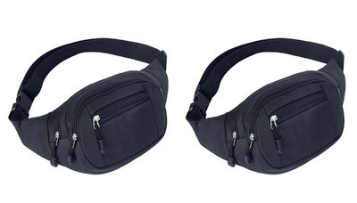 Taljetaske med flere rum Sort 2-pack