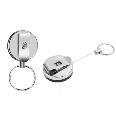 Udtrækkelig nøglering med yo-yo funktion og snor 62 cm 2-pack