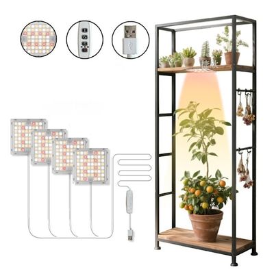 Firehodet LED Plantelys Takmontert med Timer og Dimbar Fullspektrum