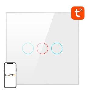 Smart Light Switch WiFi Avatto TS02-EU-W3 3-vejs TUYA (hvid)