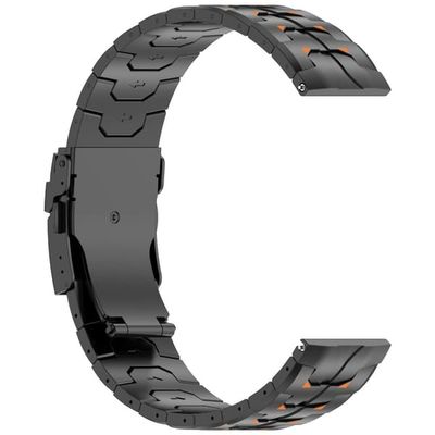 Titanbånd i titanstål kompatibel med Huawei GT6 Pro og Huawei Watch 4Pro, 22mm klokkelenke med foldespenne, lengde 19.5cm, bredde 2.2cm, flere farger Black