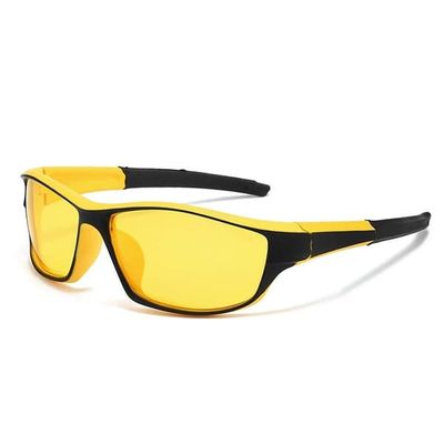 Sportssykkel solbriller kompatibelt med TR90 ramme og TAC polariserte linser for menn og kvinner, UV400 beskyttelse, ideell for utendørs sykling, fiske og gatestil Yellow