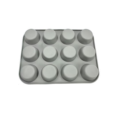 Silikonkakeform - 12 kopper muffinsform Grey
