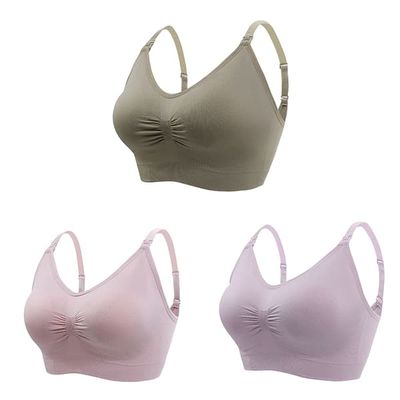 Amme-bh, 3-pak, (grøn + pink + kaffe) L