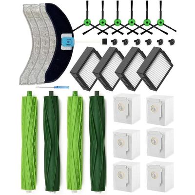 26 stk. Erstatningstilbehørsett kompatibelt med iRobot Roomba Combo J7+/j9+/10 Max, for Optimal Rengjøring