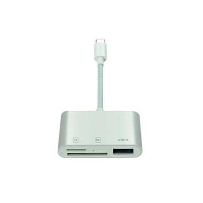 Type-C 3-i-1 kortleser med høy hastighet SD/TF/USB, plug and play, kompatibel med iPad Pro, iPad Air, iPad Mini og MacBook Pro/Air Green