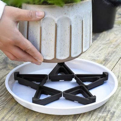 Planter Pottefødder Trekant Urtepotteholder 5-delt Black