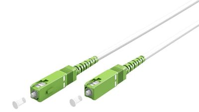 Fiberoptisk kabel (FTTH), Singlemode (OS2) Hvit, hvit (Simplex), 10 m