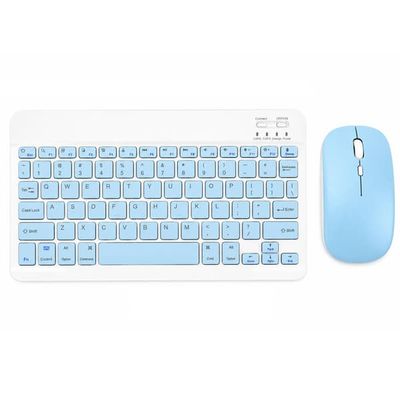 Bluetooth-tastatur og musesett – 10-tommers oppladbart tastatur og mus, kompatibelt med iPad, Xiaomi og Huawei