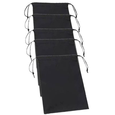 Oppbevaringsposer med snøring 5-pakning 15 × 20 cm Sort