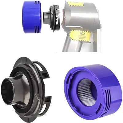 Motorbakdeksel og konverteringssett for bakre HEPA-filter kompatibel med Dyson V7 og V8, presis passform i ABS, inkluderer 2 adaptere