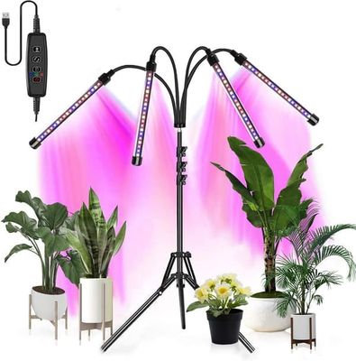 Sammenfoldelig plantelys med justerbart stativ og timerstyring Black