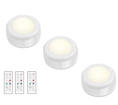 LED spotlight med fjernbetjening 3-pack