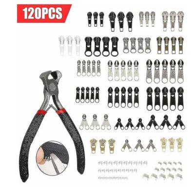 120 stk Zip Repair Kit: Ditt ultimate glidelåsutskiftingssett