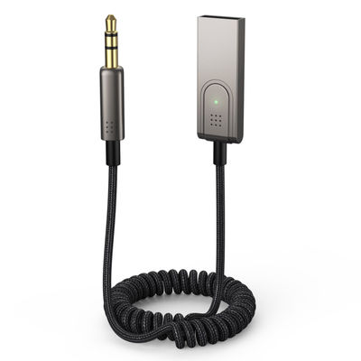 Bluetooth-Aux-kabel för bilen/Aux Bluetooth adapter för bil,Bluetooth 5.0-mottagare för bil med 3,5 mm AUX-uttag och USB Grey