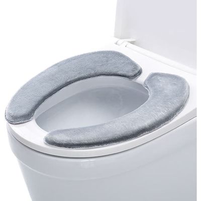 Plysj toalettsetetrekk, 2-pakning Grey