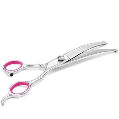 Hundesaks bøyd 19 cm Sølv/Rosa