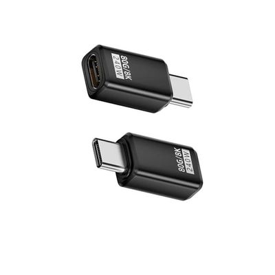 240W 80Gbps USB-C Hunn til Hann Adapter - Rett Kobling (2-Pakning) Black