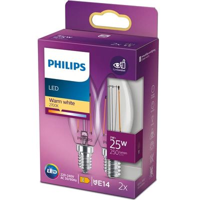 2 kpl LED E14 Crown 2W (25W) Kirkas 250lm