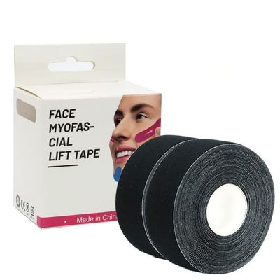 Ansiktsløftingstape i hudtone - 2,5 cm x 5 m (komfortpassform) - Pakke med 2 Black Model 1