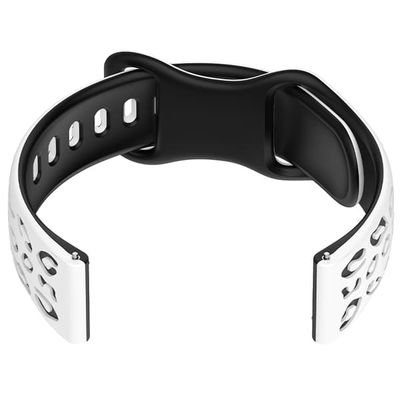 To-farvet silikonerem til Huawei GT4/5, Samsung, Garmin White+Black 20 mm