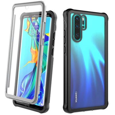 Huawei P30 Pro deksel med skjermbeskytter svart / grå