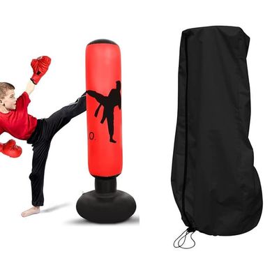 210D Oxford Stof Udendørs Beskyttelsescover til Fitness Boksesøjle og Stående Sandsæk - Sort, 56x132x0.3cm