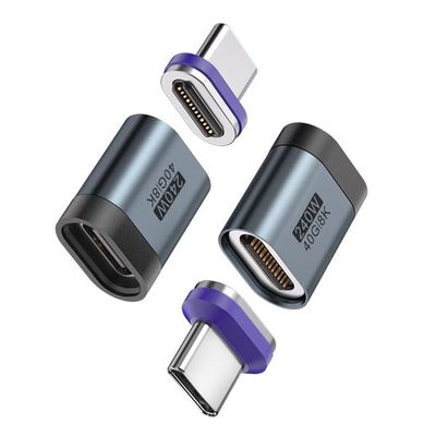 24-nastainen 8K/40Gbps 240W Type-C magneettiadapteri Type-C magneettipäällä