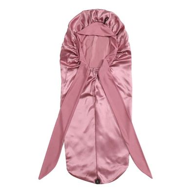Satin sovehætte med sløjfe PinkGold