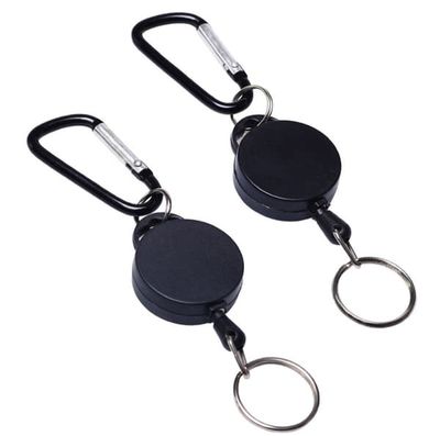 Uttrekkbar jojo nøkkelring med karabinkrok, 2 stk. Black