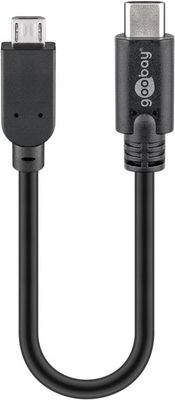 USB-C™ till Micro-B-kabel, OTG, 0,2 m, svart