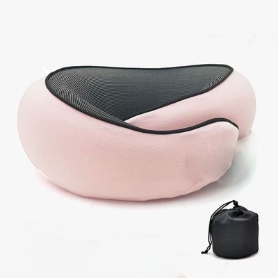 Bærbar kontorlur Nakkepute - Memory Foam Komfort & Cervikal Støtte Pink