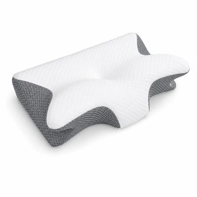Ortopedisk Pute / Memory Foam Hodepute - hvit og grå