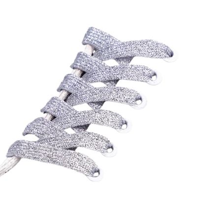 Skinnende blonder - 140 cm (1 par) Silver