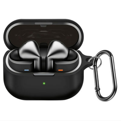 Beskyttende silikonetui til Samsung Galaxy Buds3/Buds3 Pro med karabinkrok Black