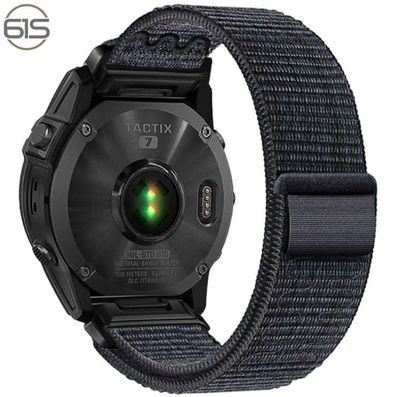 Garmin Fenix 5/6/7X Pro borrelåsstropp i nylon - 22mm 26mm