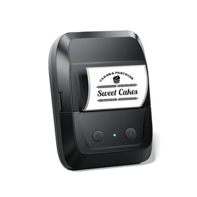 Bärbar Bluetooth-termisk etikettprinter kompatibel med Print Master och Labelife — 203dpi, Type-C uppladdningsbar, stöd för 20-50mm etiketter, flersystemskompatibel Black